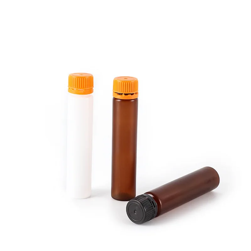High quantity security caps 50ml pet collagen bottle PE amber pet plastic bottle