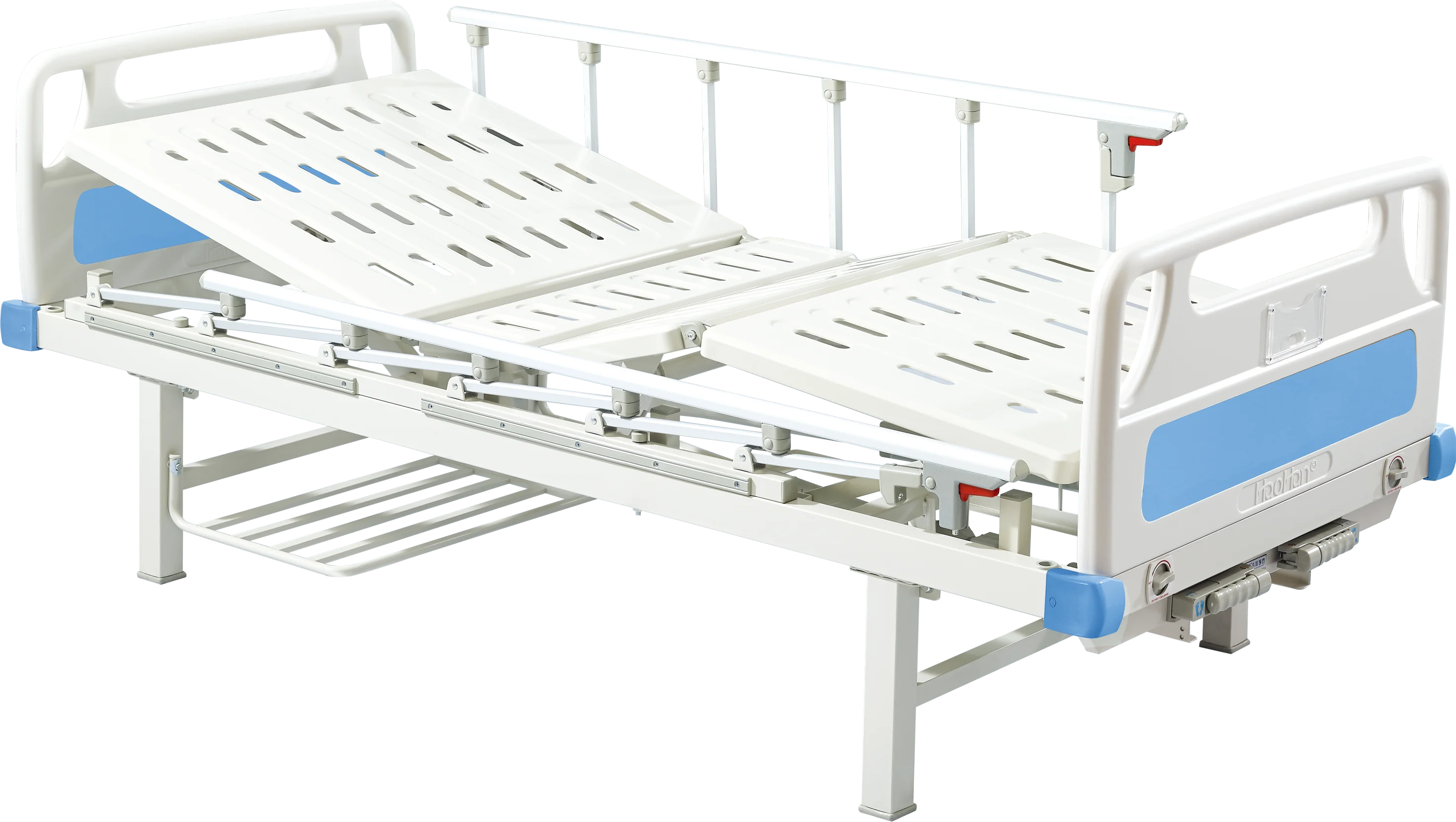 HH/BC-F-3-G-040 High Quality 2-Crank Mental Manual Patient Hospital Bed With Two Function folding bed