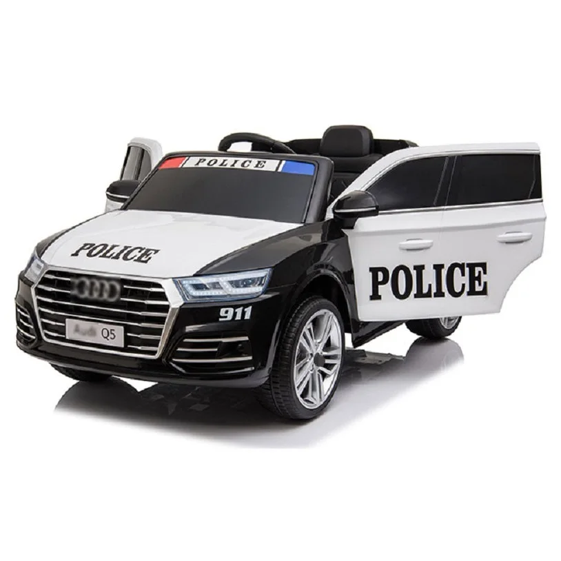 12V Electric Kids Ride On Police SUV Toy Car Remote Control LED&Music&Horn Black