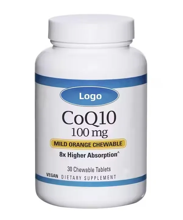 Private label CoQ10 Chewable, 100 mg 30 Tablets Higher Absorption Energy, Antioxidant, Cognitive Health