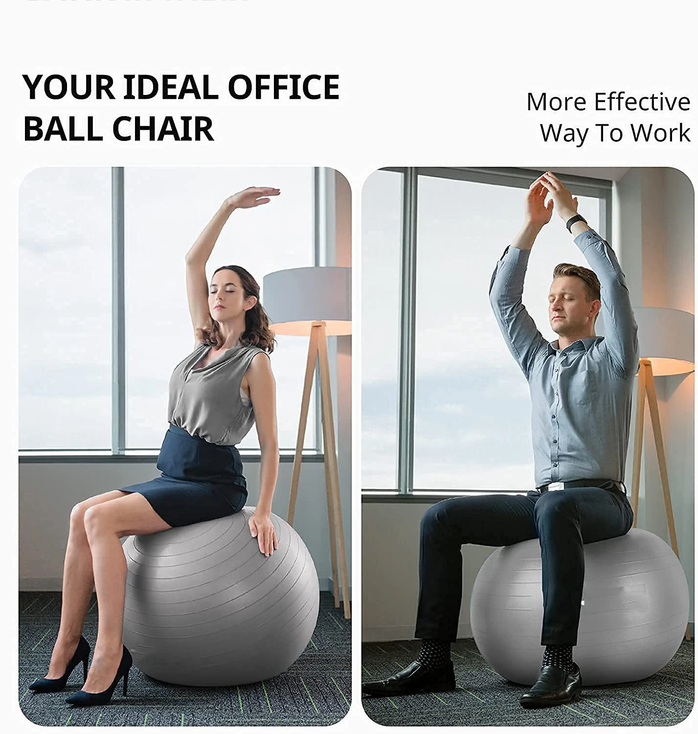 Extra Thick Yoga Ball Exercise Ball Chair Heavy Duty Swiss Ball for Balance