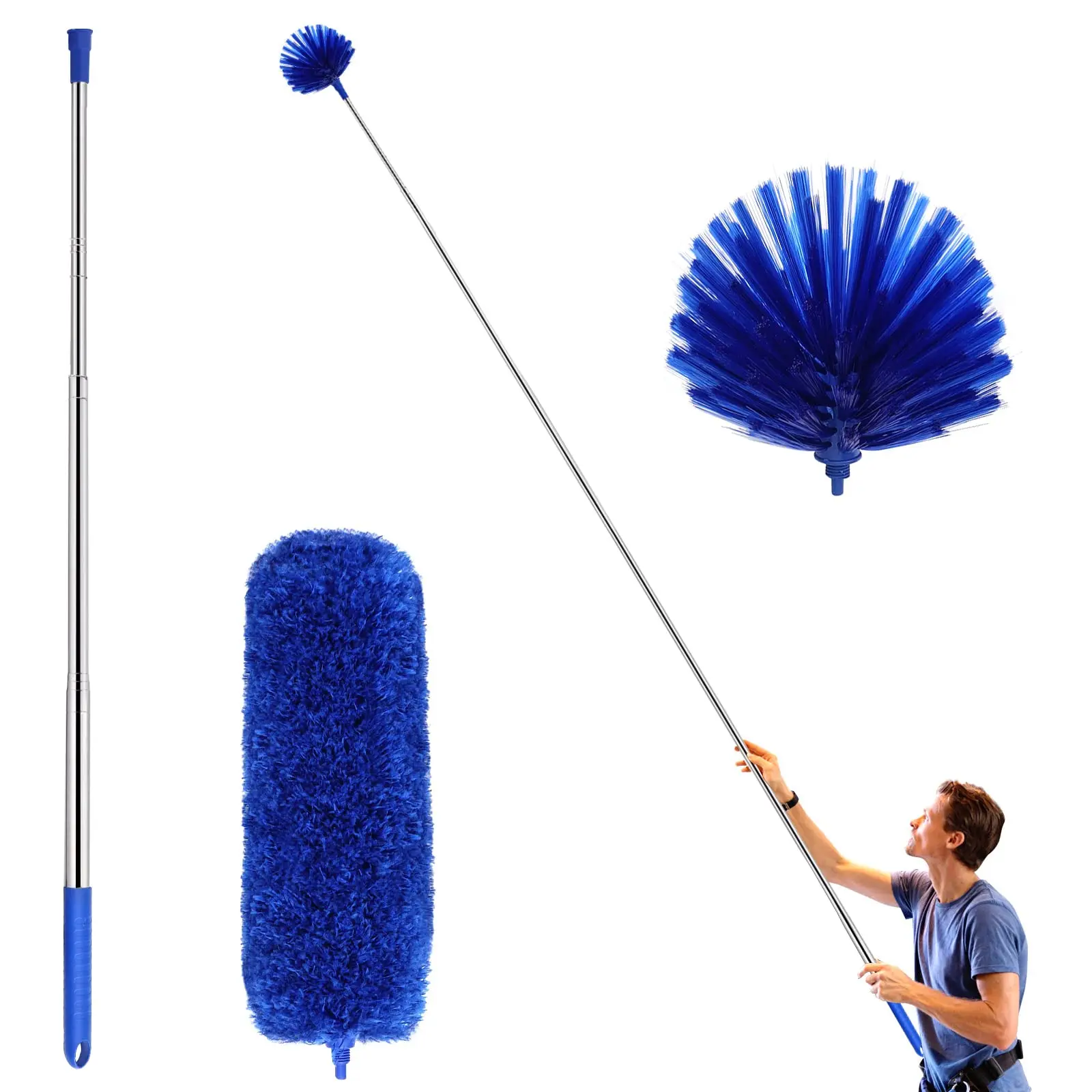 Cobweb cleaning ceiling cobweb cleaning brush Blue 2pcs/set Ceiling Fan Duster cobweb broom for ceiling clean