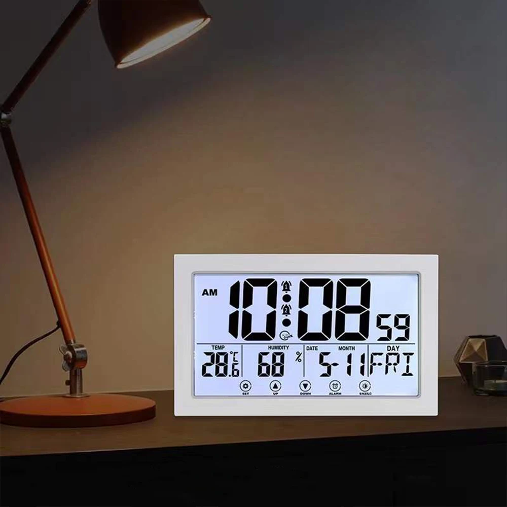 Фабричное высококачественное украшение для дома с календарем многоязычные цифровые ЖК-светящиеся часы