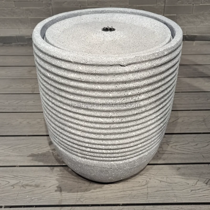 Water fountains Solar Power Resin Fountaine Circulating Water Fountain Water Landscape For Garden Decor With Light LED