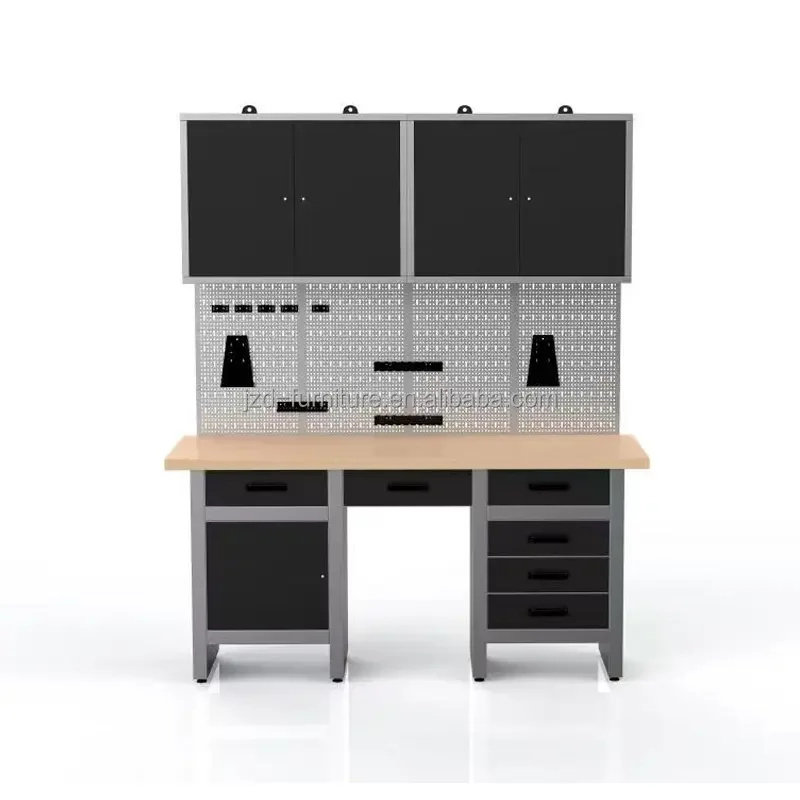 Изготовленный на заказ промышленный 2-дверный деревянный Настольный стальной рабочий стенд верстак