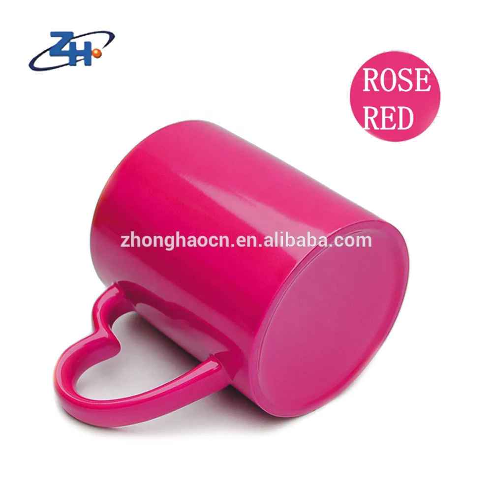 customizable colorful ceramic coffee cup 11oz blank sublimation tea mug with heart handle