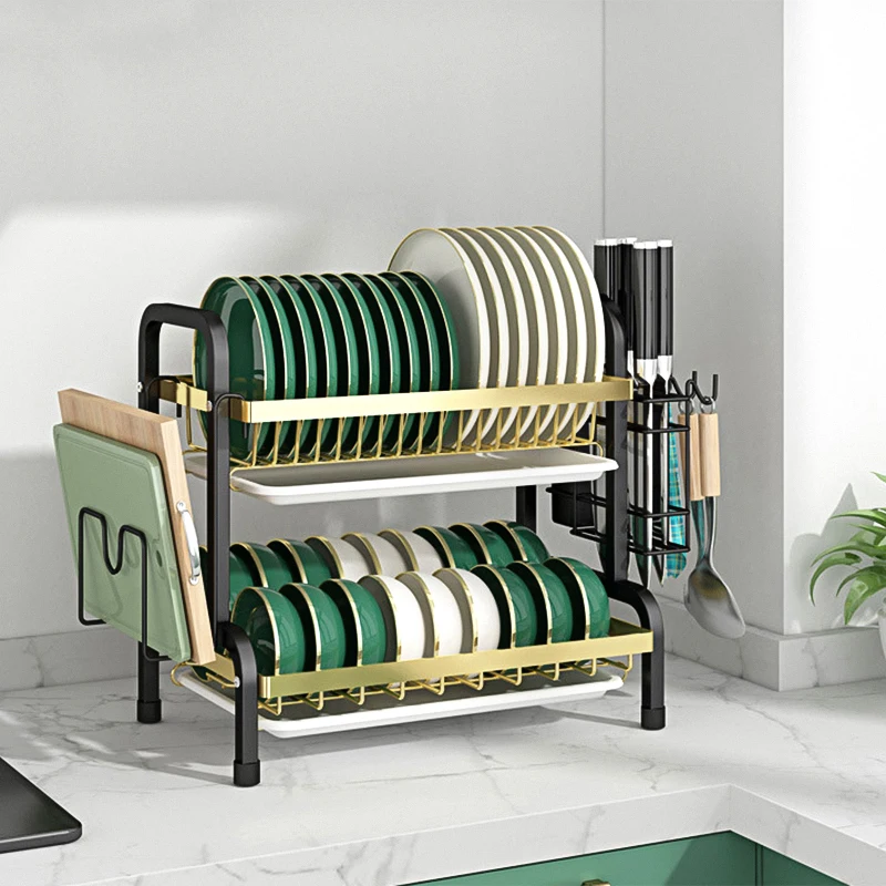 Custom Kitchen Multi-Function Standard Strong Load 3 Tier Plate Holders Drainer Rack Dring Dish Rack