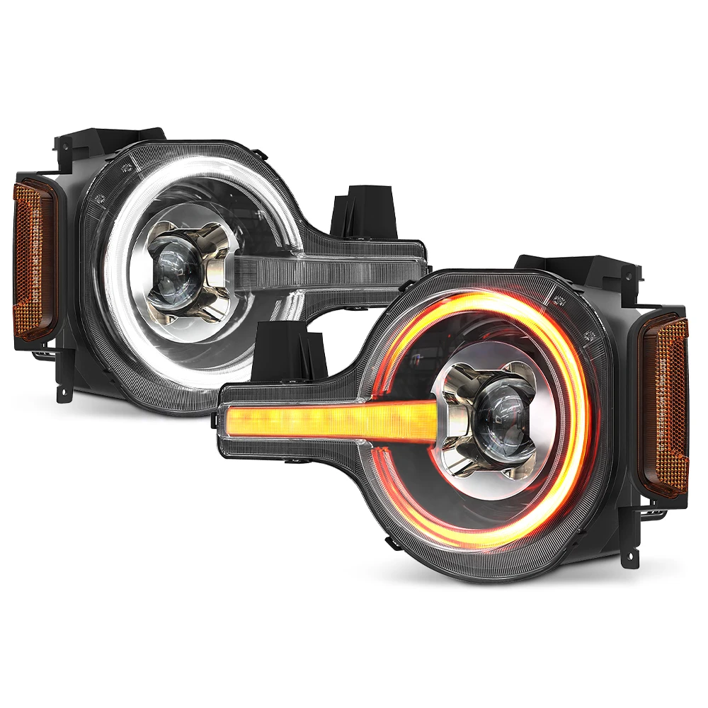 For Ford Bronco 2021 2022 2023 Car Assembly Headlights  Sart-up Sequential DRL/Turn Signal Halo LED Headlights