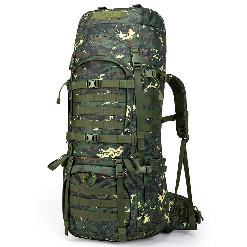 Large capacity outdoor tactical backpack MOLLE Backpack 56-75L male and female travel waterproof rain cover polyester backpack
