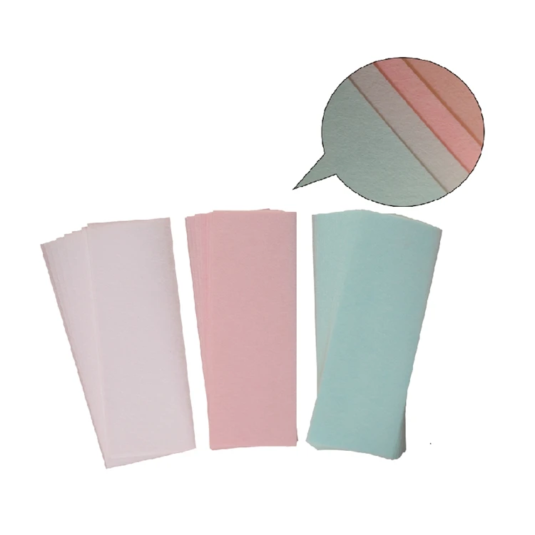 100% Polyester Waxing Strips Nonwoven Spunlace Wax Strips for Hair Removal 100pcs Waxing Strips with Color or Flavor