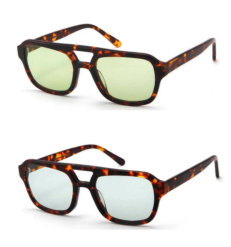 New Trending Retro Classic Double Bridge Oversized Acetate Sunglasses For Women Custom Logo Designer Sun Glasses