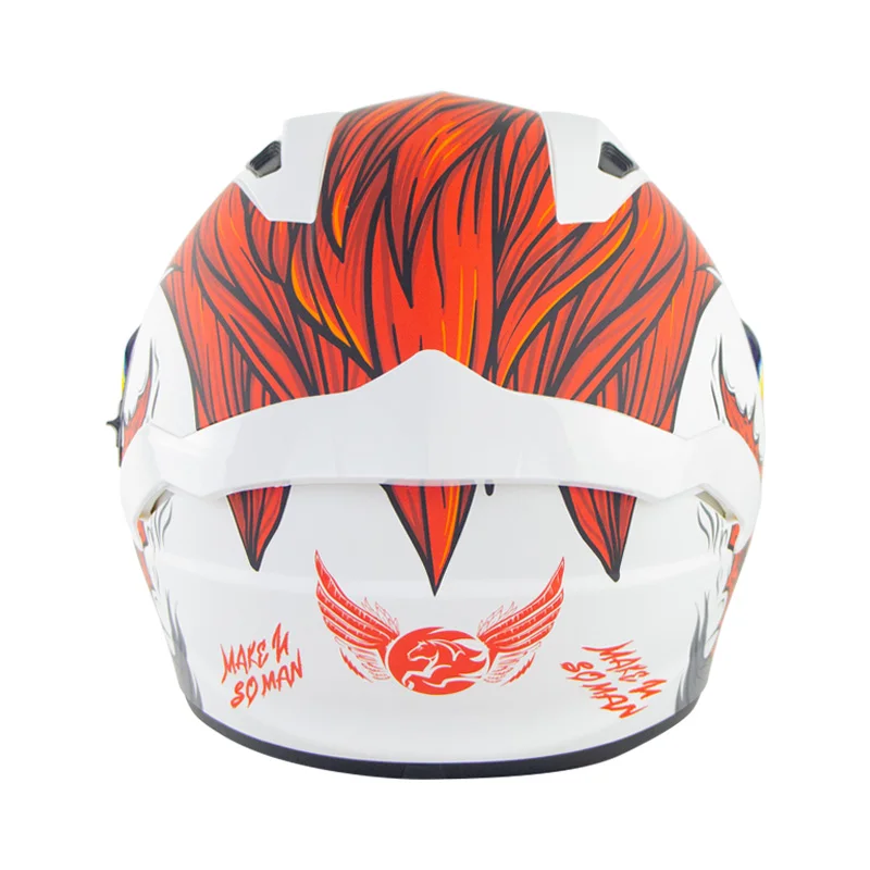 Double Lens Motorcycle Helmet casco moto with Big Spoiler DOT Monster cool fashion street safety helmet