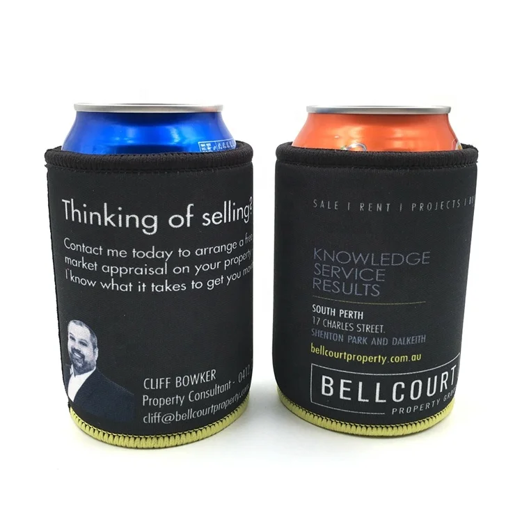 
12oz Custom Logo Printed Double Wall Insulation Can Cold Drink Can Cooler Sleeve with Base 