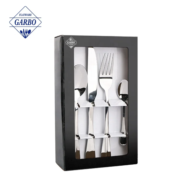 Wholesale Food Grade Rose Gold Stainless Steel Flatware Set Tableware Gold Silverware Cutlery Set With Imitated Wood Handle