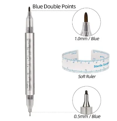 CE Certified White Ink Skin Marker Pen Disposable Surgical Tattoo for Microblading round Shape Permanent Feature Medical Use