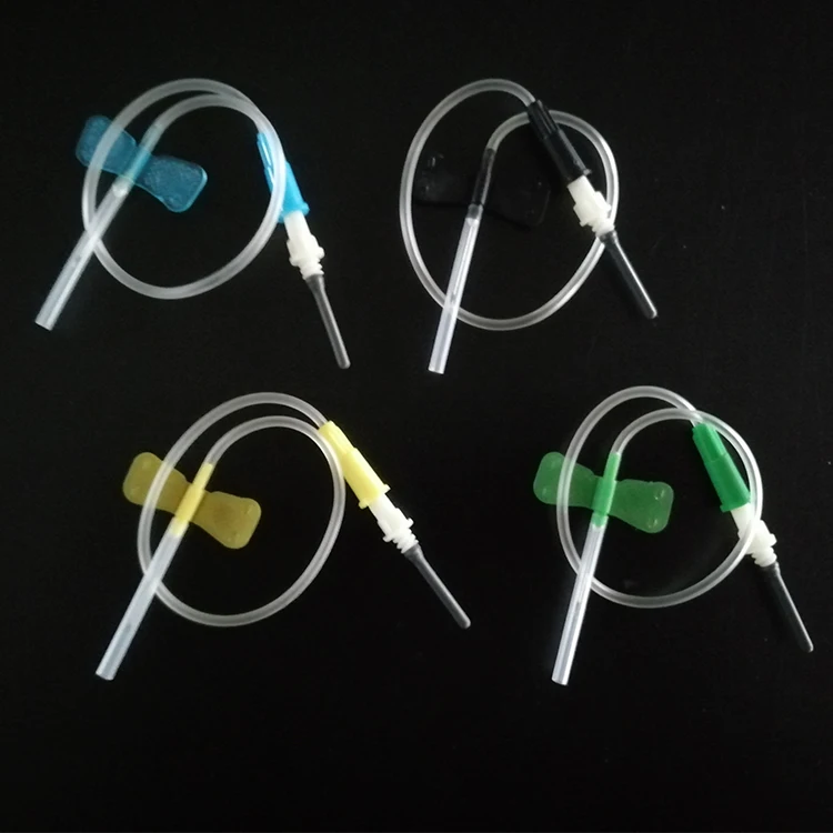 Медицинская игла для забора крови с двумя крыльями