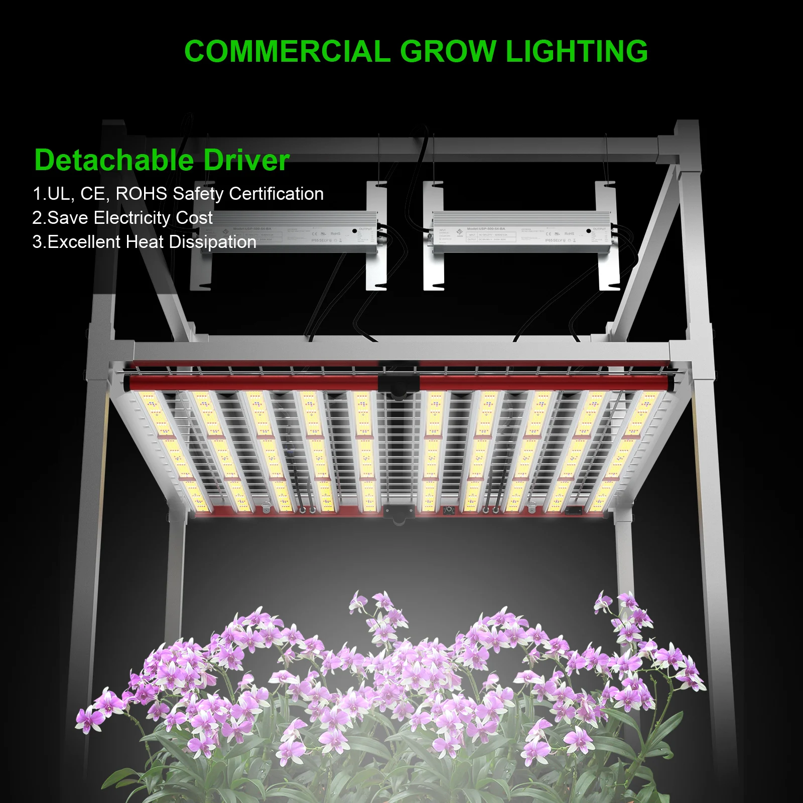AGLEX Light 1000 Watt LED Grow Light for Indoor Plants with Samsung 2835 LED Strip Light Dimmable Foldable UV IR