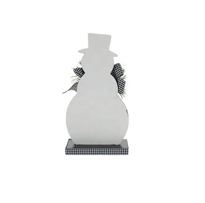 Personalized  MDF base scarf christmas snowman body wiht pine printed let it snow words wood ornament