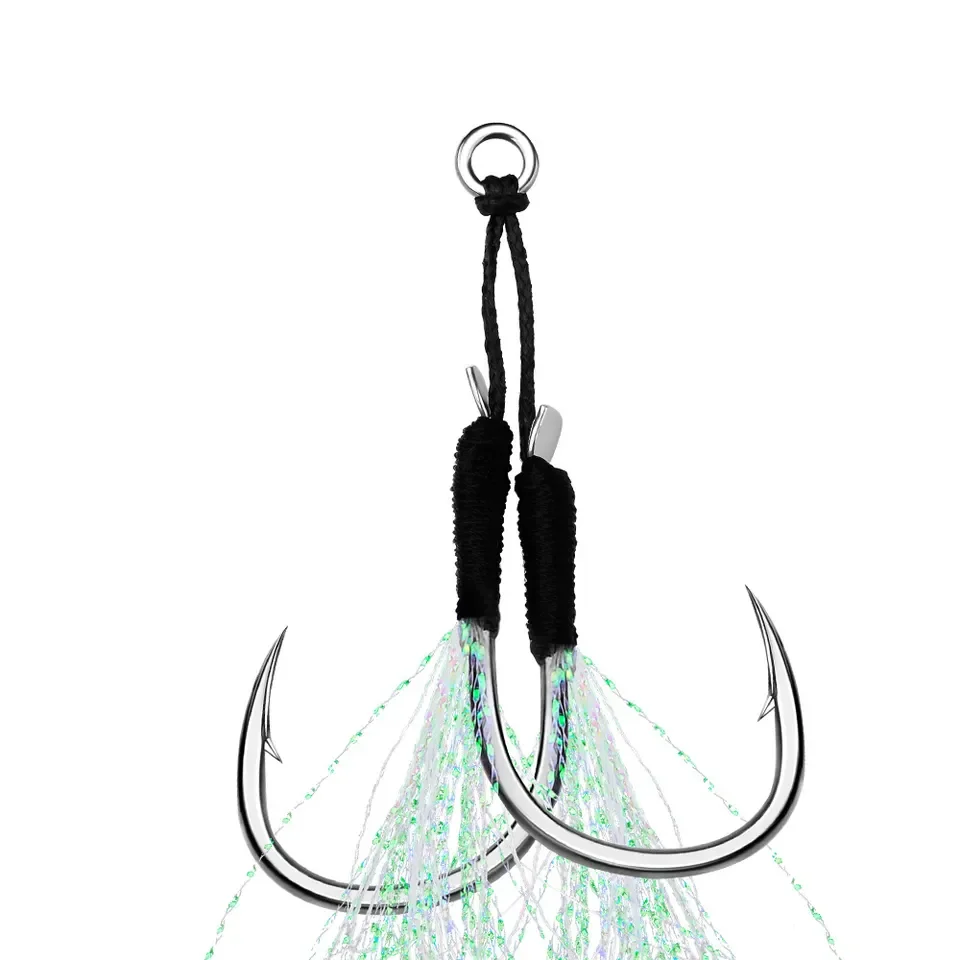 Wholesale Iseama Offshore Heavy Jigging Hook PE Line Assist Hooks Jig Slow Lure Jig Twin and Single  Hooks