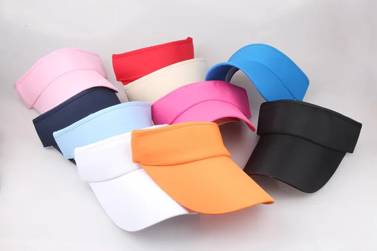 Customize High Quality Men Women Hat Vizor Sun Visor Adjustable Sports Tennis Golf Headband Cap Unisex  Empty Top Hats