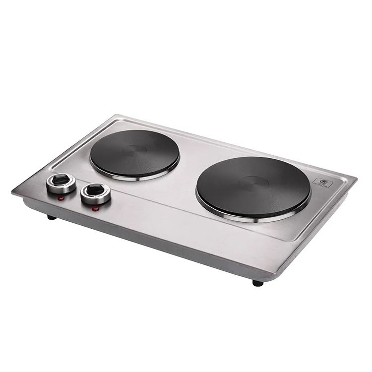 Multiple purposes independent heating regulation two-burner electric heating plate 2 power 1500W + 1000W electric hot plate