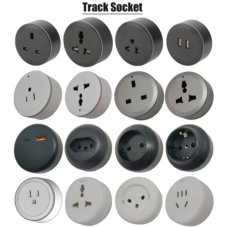 Universal Double Usb Track Socket Adapter Power Safety Electrical Use Smart Desk Home Office Rail System