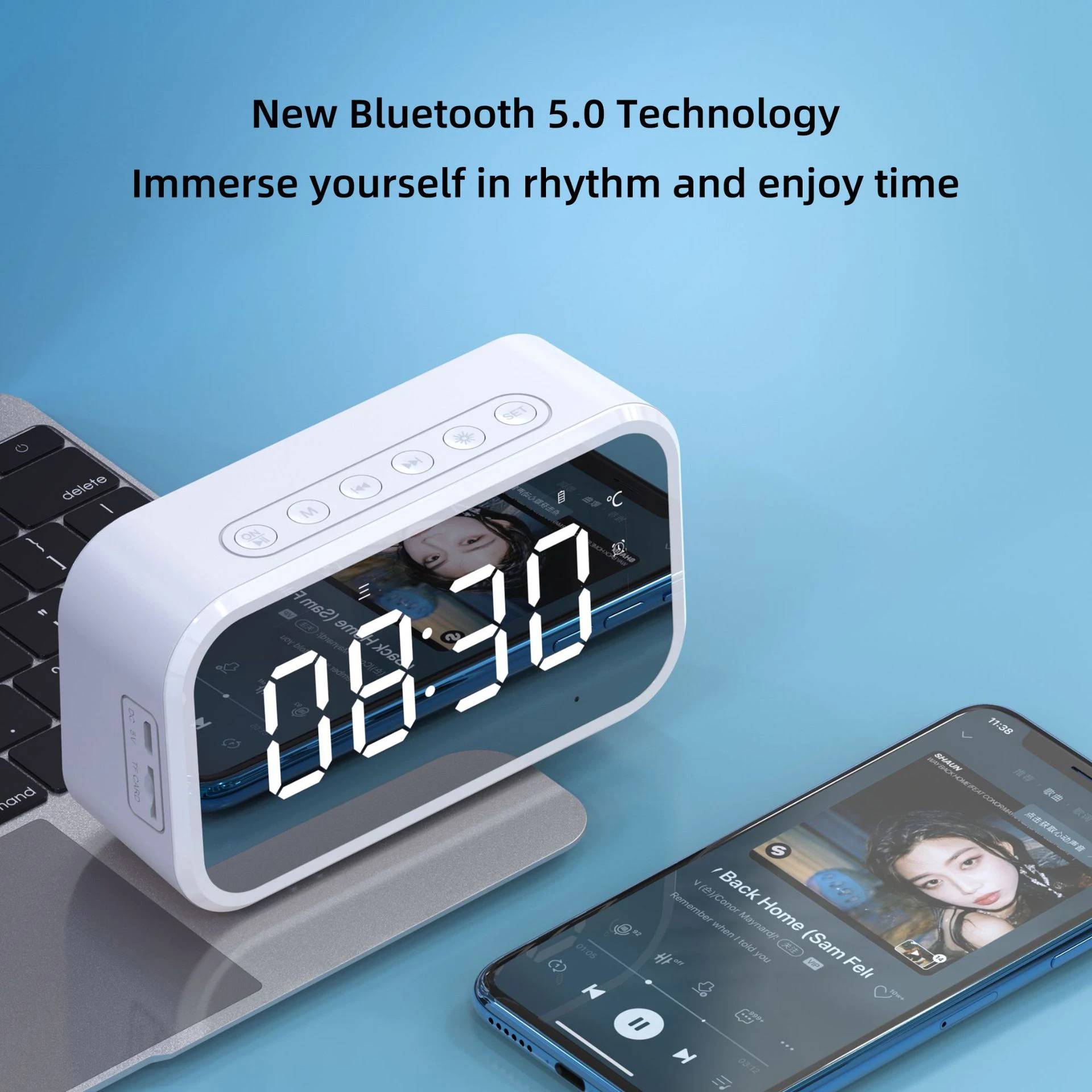 2022 new Portable speaker with HD screen smart clock and High-quality Mini Bluetooth speaker