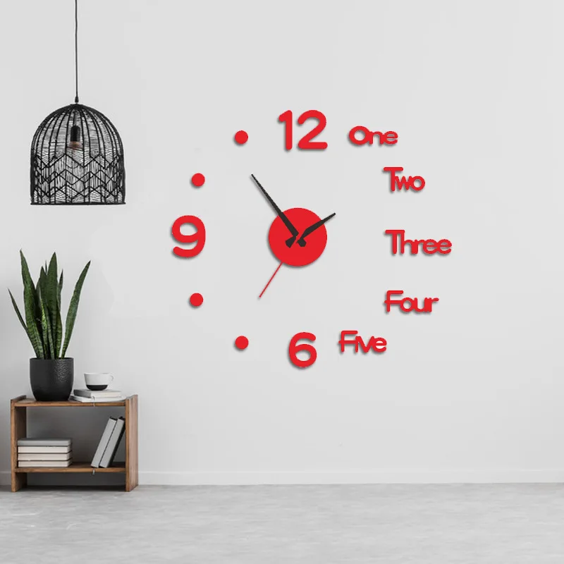 Creative acrylic 3D frameless wall clock stickers DIY wall decoration clock for office home living room decor