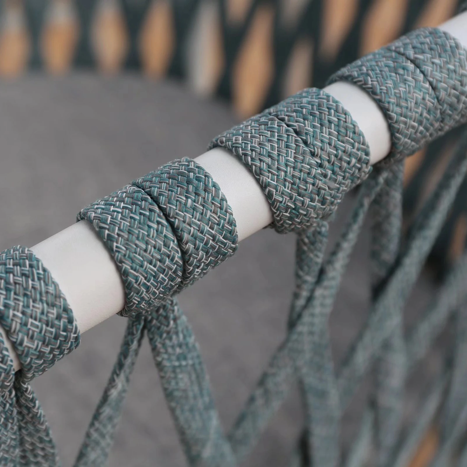 All-weather PE rattan aluminum frame terrace bar outdoor restaurant pull rope chair