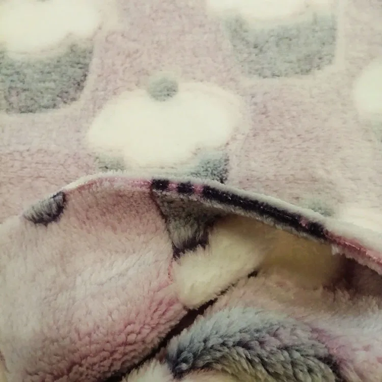 
Super soft double-side offset printing coral fleece fabric for baby blanket 