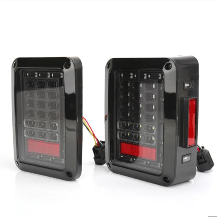 12V 24V USA Plug LED Reverse Turn Signal Running Car Brake Taillight for Jeep