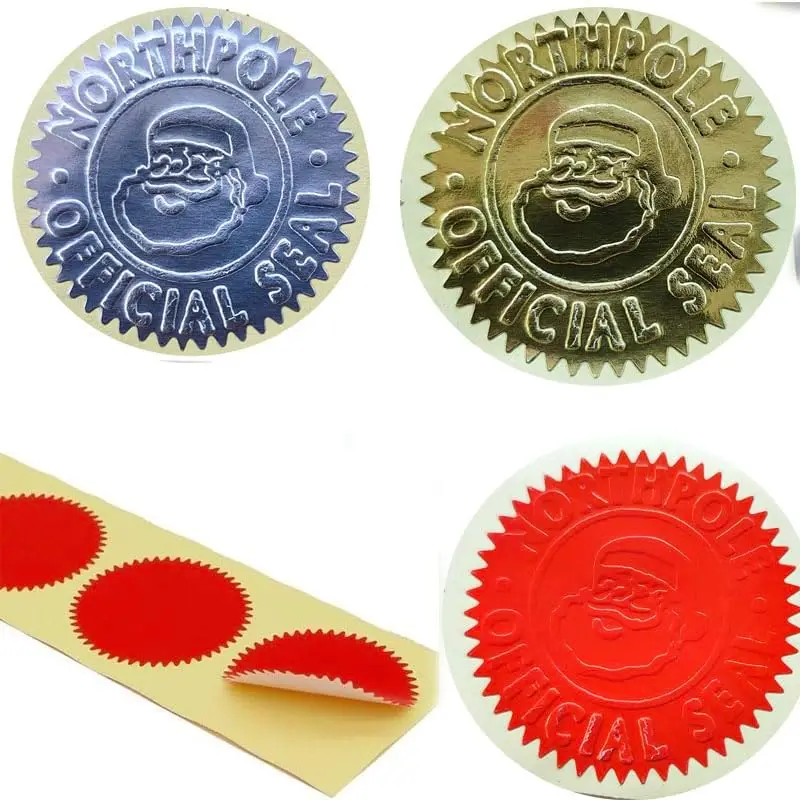 Gold Metallic Serrated Edge Sealing Stickers for Sealing Awards Embossing Certificates and Envelopes