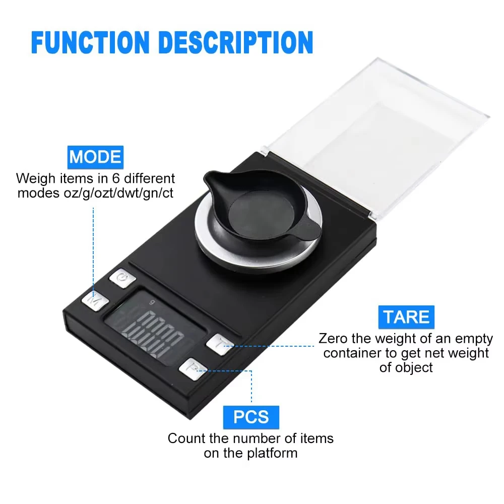 100g Mini Electronic Scale 0.001g Suitable for High Precise Siamond Gold Milligram Jewelry Scale