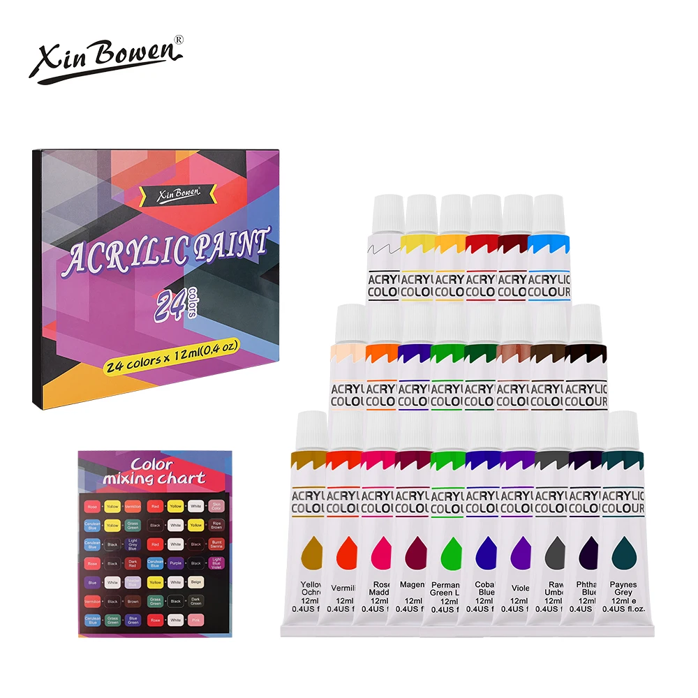Xin Bowen Artist Paint 24 Color Acrylic Set Hand-Painted Wall Painting DIY Graffiti Paints