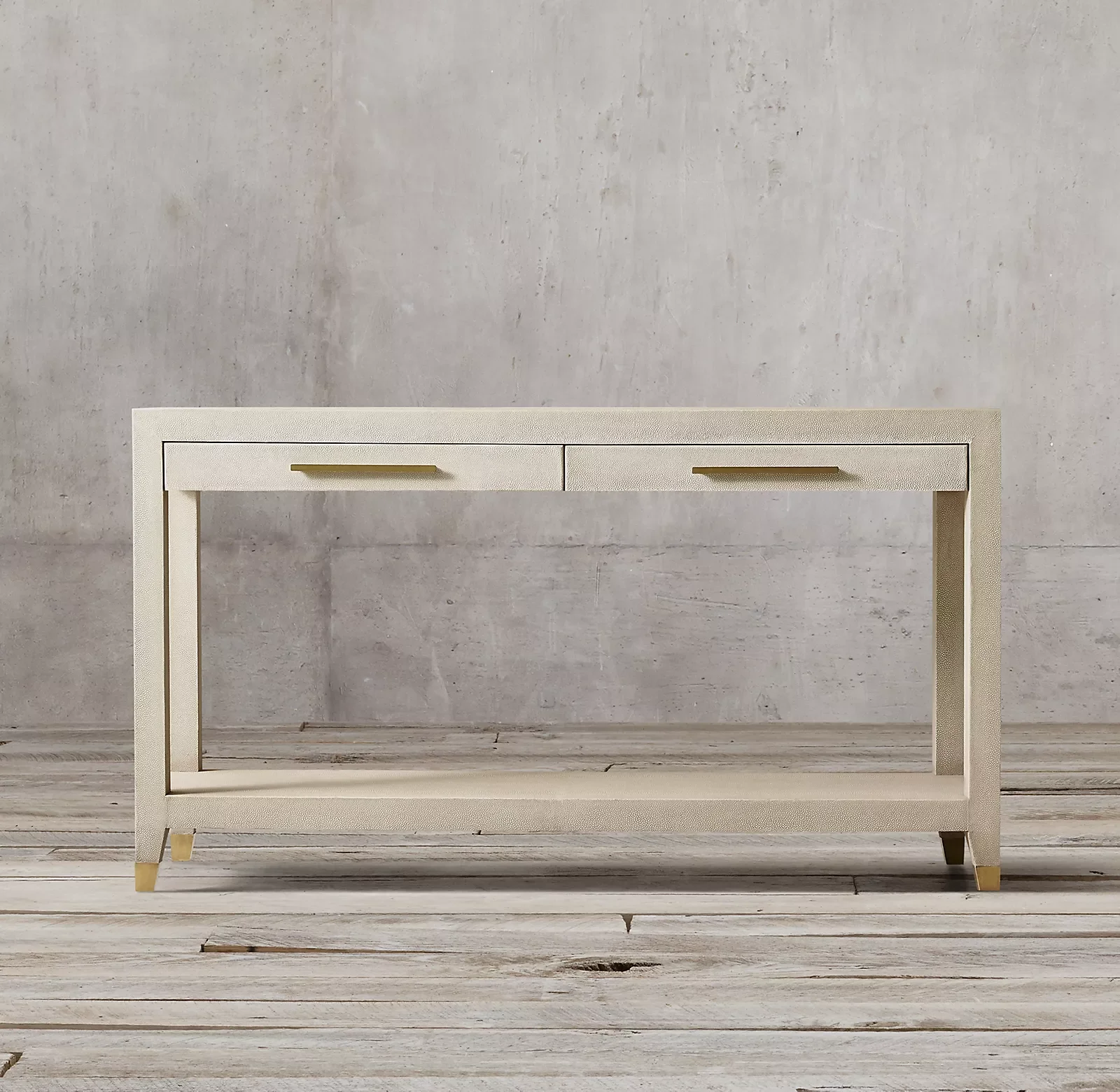 
Modern Design Shagreen Leather 2-drawer Console Table HLM01B 