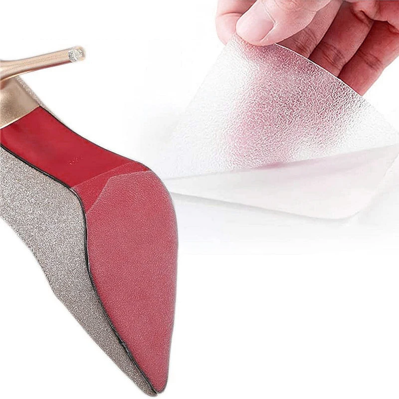 Anti-slip Sole Sticker Transparent Silicone Rubber Wear-resistant Noise-absorbing Pad Forefoot for Leather Sole Use Only