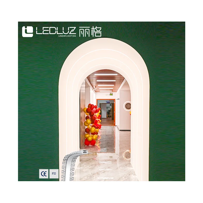 New 24.84mm design flexible led profile ceiling lighting  Silicone diffusers Bendable Aluminium LED Strip Channels