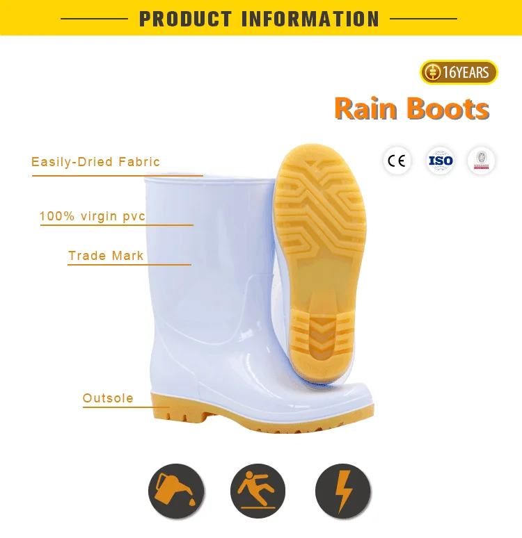 waterproof cheap High quality pvc rain work wellington gum boot rubber factory for adults man construction