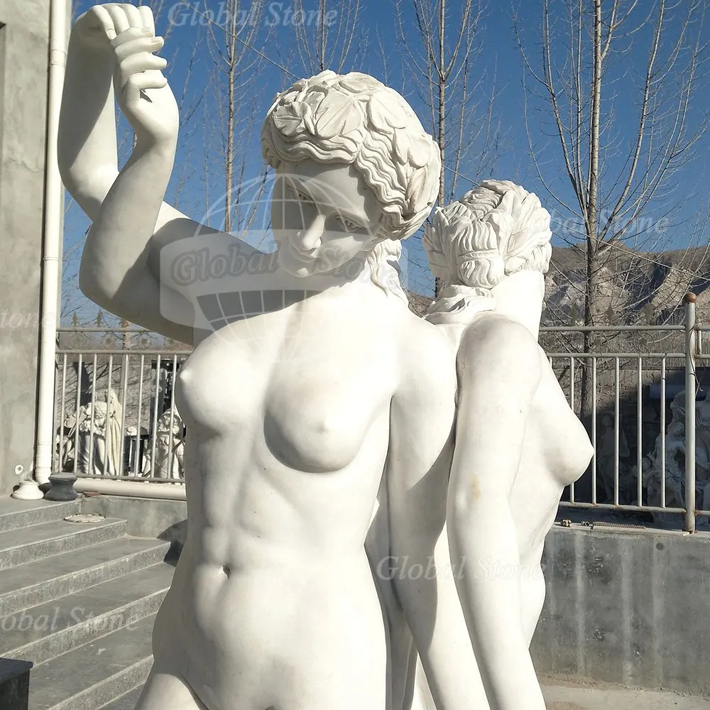 FANCY Life Size Marble Sexy Nude Woman Female Statues for Garden Outdoor