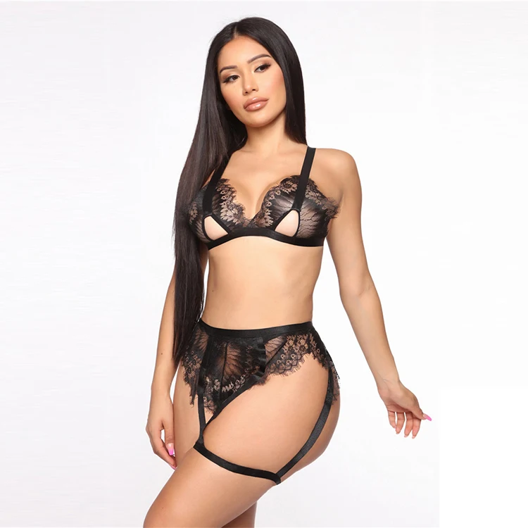 Women Hot Transparent See Through Lace Sexy Lingerie Mesh Bodysuit Erotic Teddy Sexy Lingerie Set