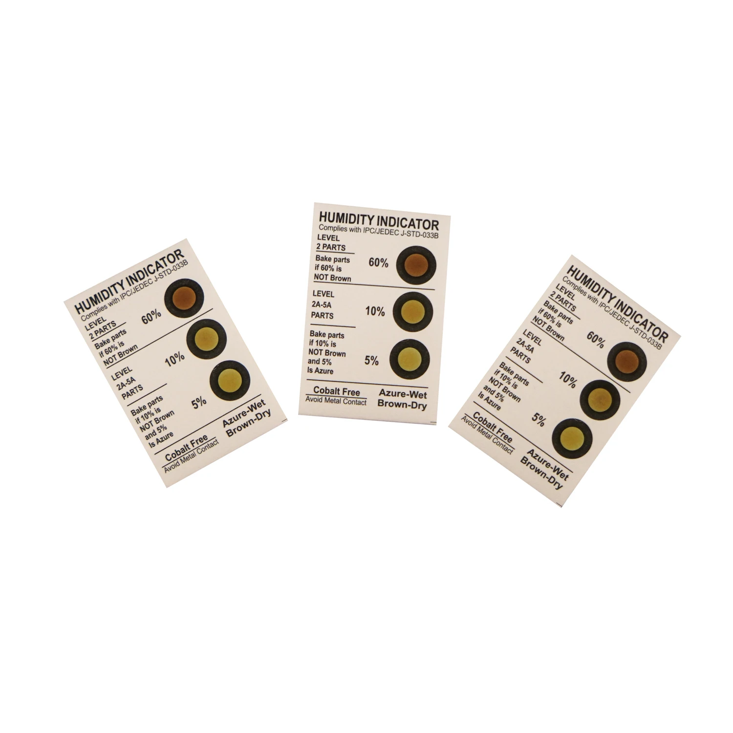 Factory manufacturer supplier 3 spot indicate silica gel moisture label humidity indicator card at the wholesale price