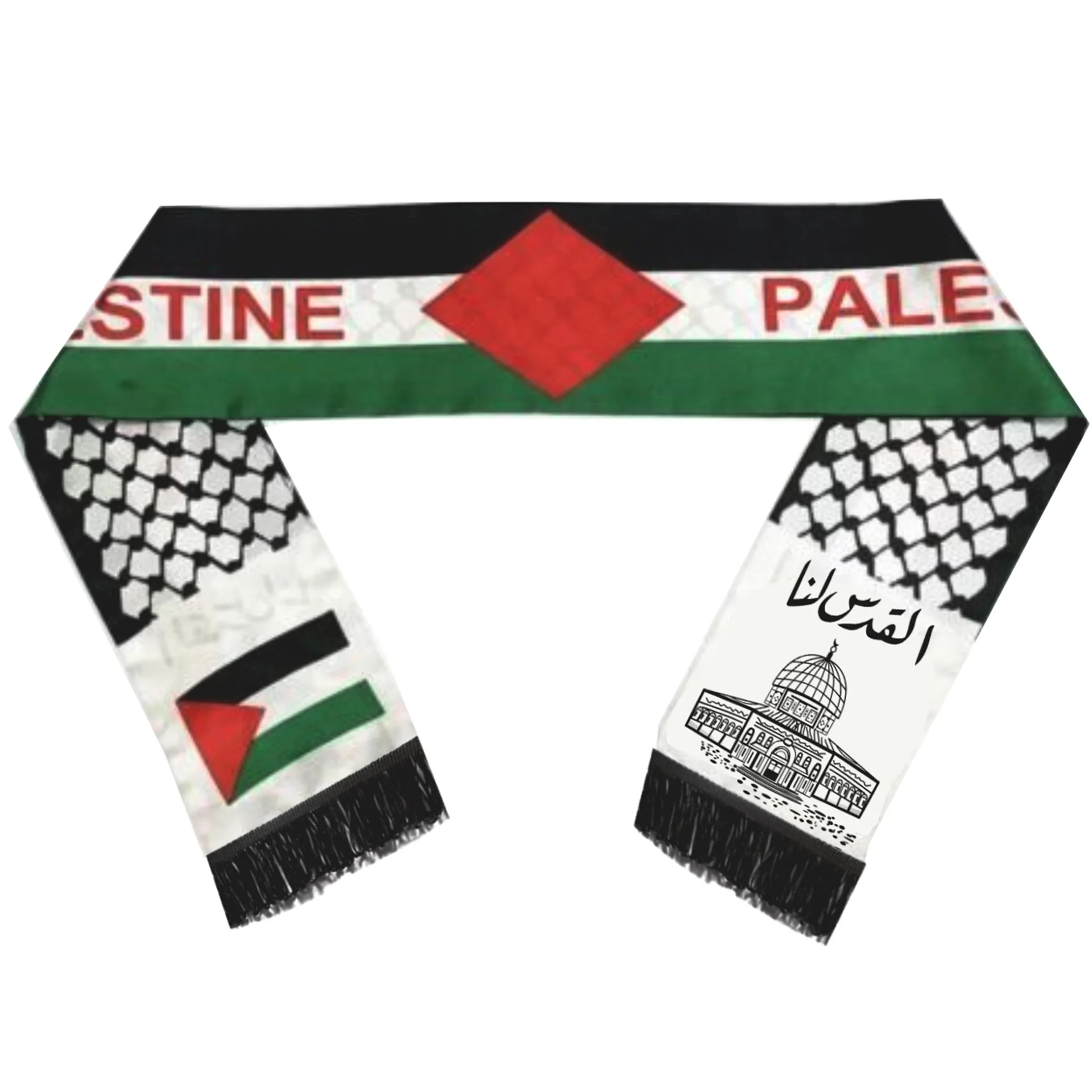 Hannuo Factory 100% Polyester National Flag Scarf  Palestine Flag Scarf Shawls for Promotion