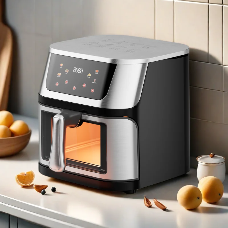 OEM 3 in 1 Household Commercial Potato Chips Fryer 220 Volt Oiless Mini 10L Stainless steel visible Air Fryer