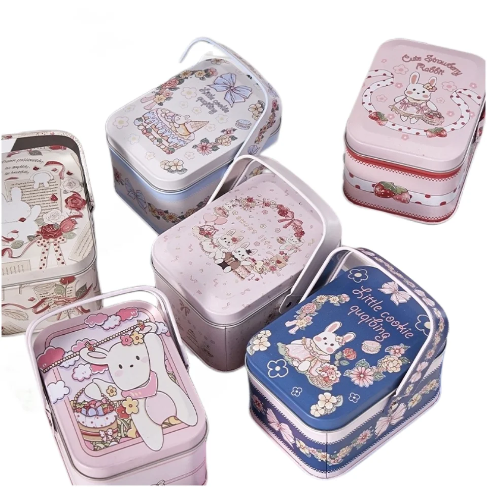 Empty Metal Tins Box with Lid, Tins Cookie Tin Cans Storage Container