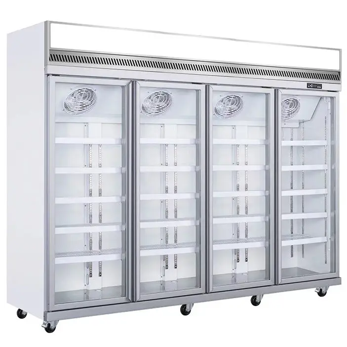 Refrigeration Equipment Factory Price 4 Doors Upright Refrigerator Freezer Commercial Fridge