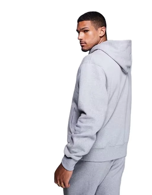 Zip Up Hoodies Manufacturer Custom heavy Fleece Combed Cotton Zip Up Hoodies Oversized Grey Hoodie for Men