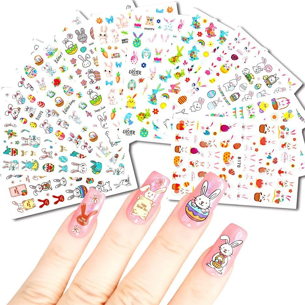 Nail Art Accessories Manicure Stickers rabbit eggs easter nail sticker