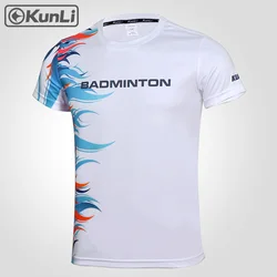Kunli, индивидуальный дизайн, футболка для бадминтона, мужская спортивная одежда, дышащая быстросохнущая футболка для бадминтона, тенниса, волейбола, футбола