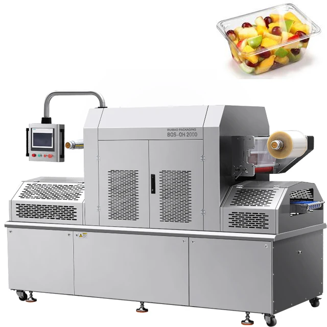 high speed vacuum automatic tray sealer map tray sealing machine vegetable and fruit packaging machine
