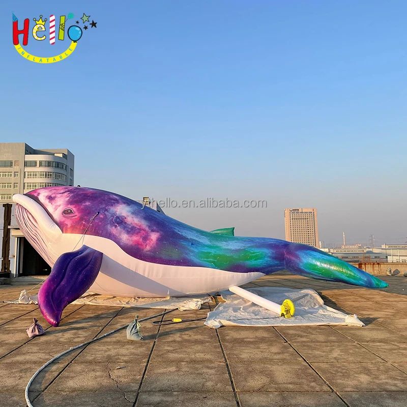 Hot Sale Giant Ocean Zoo Inflatable Decoration Inflatable Blue Whale Shark Sea Animal Dolphin For Advertising